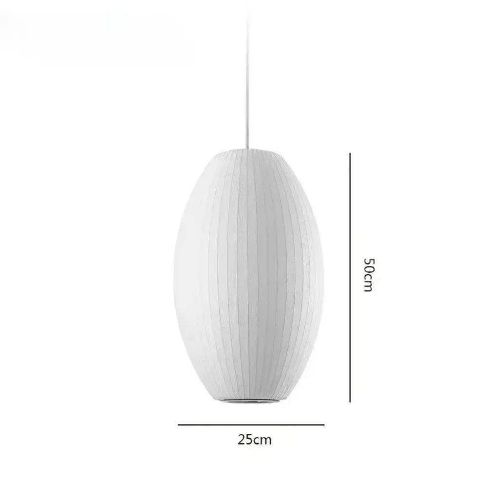 lustre moderne suspendu ovale blanche rainures verticales salon chambre principal