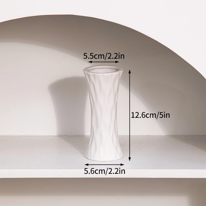 vases céramique blanc rayures verticales modernes décoration table maison floral