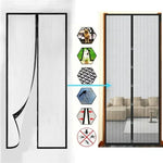 rideau porte magnétique blanc aimants maille fine transparent moderne 80x210cm 90x210cm 100x210cm 110x210cm 120x210cm