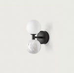 lampe murale led marbrée moderne minimaliste blanc noir globes opaques chambre salon