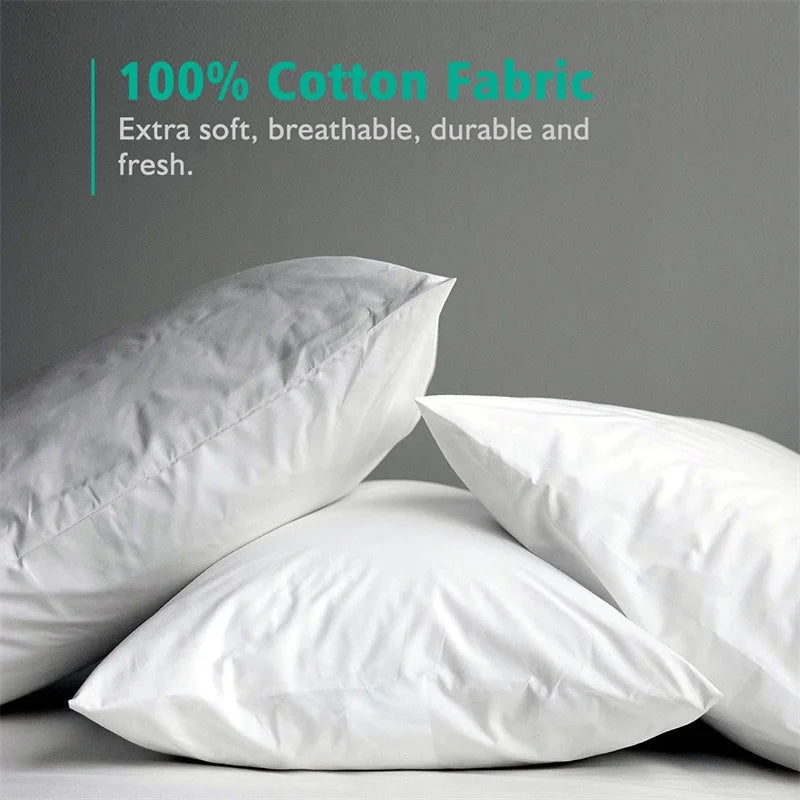 coussin blanc uni coton antistatique mémoire literie décoratif 40x40 50x50 60x60 cm