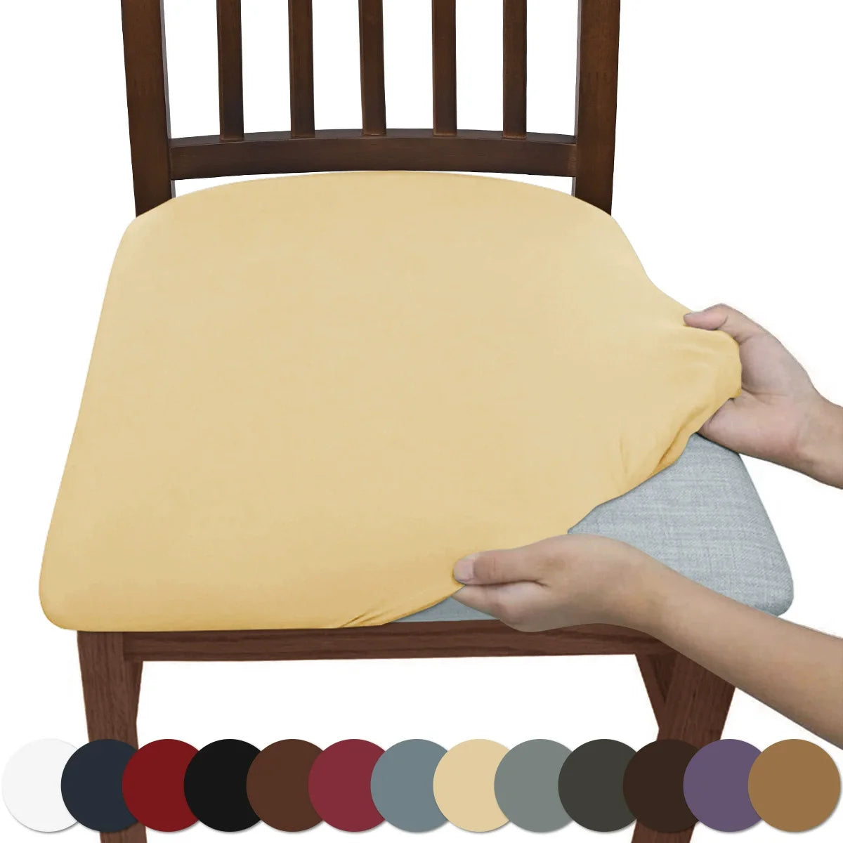 housse élastique chaise bleu marine adhésive mariage banquet moderne cuisine