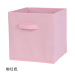 boîtes rangement pliables tissu uni moderne bleu marine beige jaune vert poignées détachables respectueux