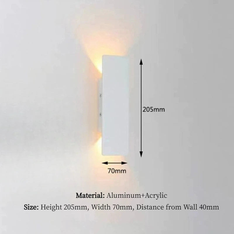 lampe murale moderne noire étanche 18w ip65 led 85265v ip65