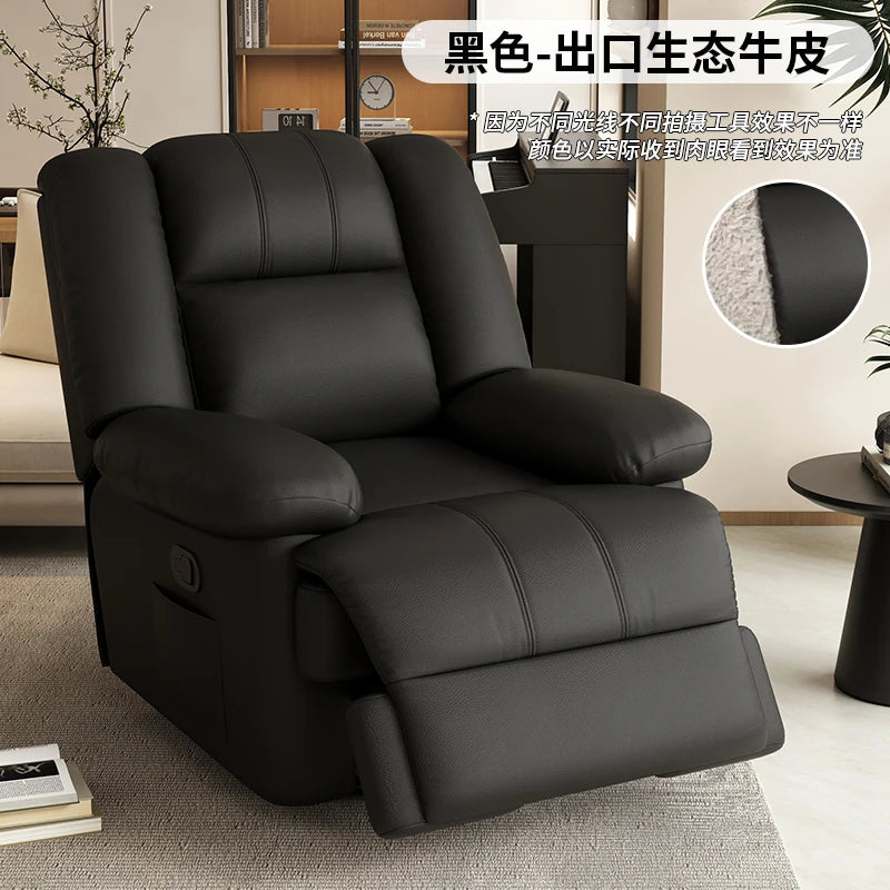 fauteuil relax contemporain cuir gris bois simple moderne poignées bouton commande
