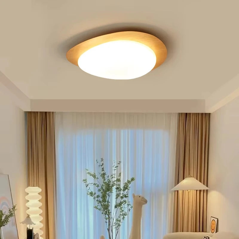 lampe moderne bois naturel texture bois opacité minimaliste éclairage chambre lumière led facile certification