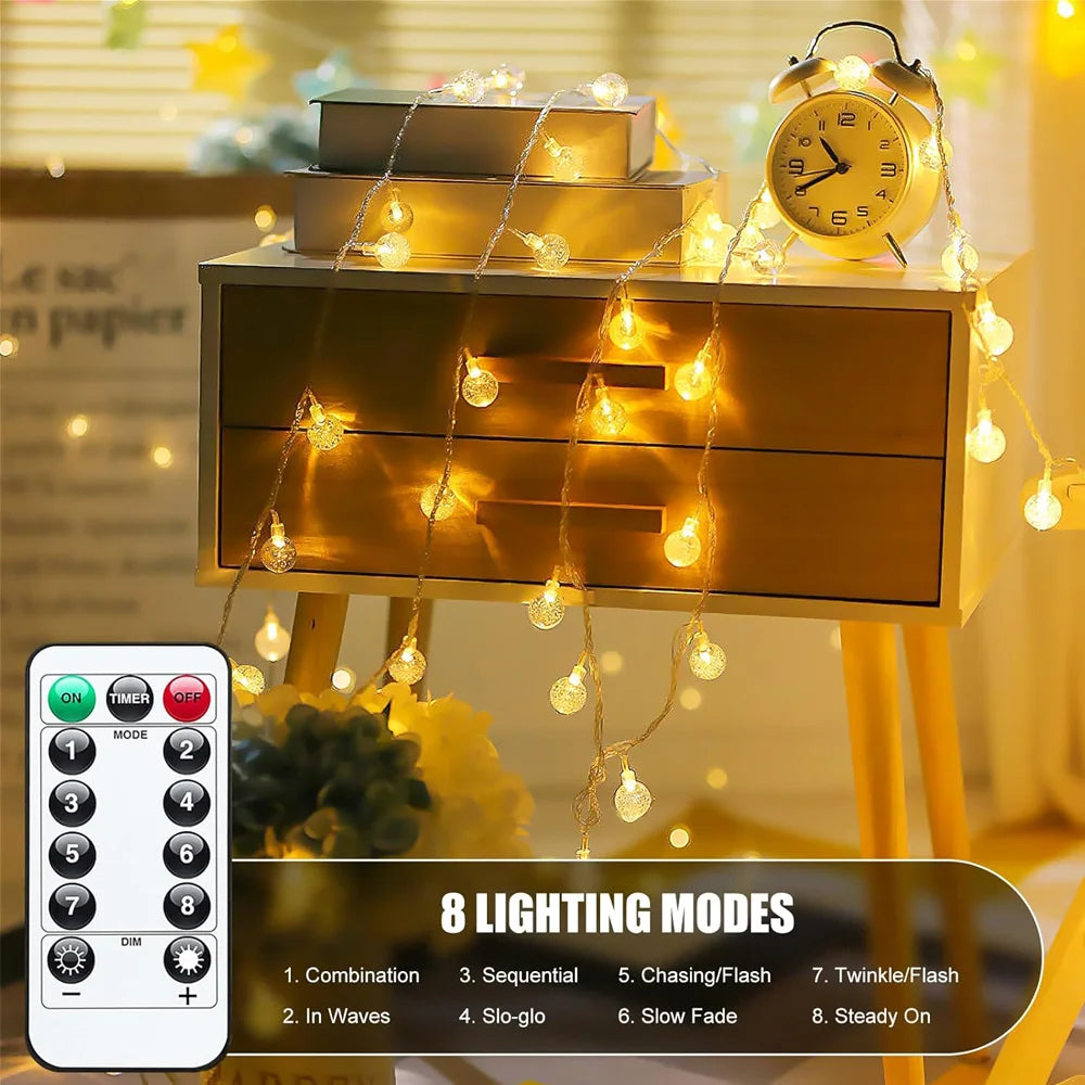 guirlande lumineuse multicolore moderne étanche ip65 modes contrôle distant led translucides