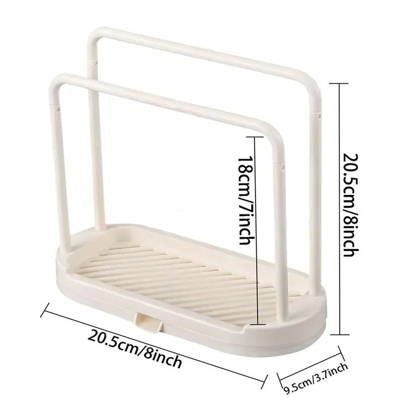porte savon porte serviette moderne rangement évier salle bain blanc fixations invisibles serviettes gants