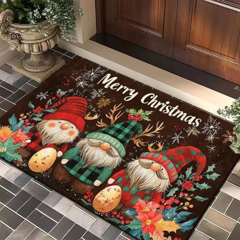 tapis sol bébé moderne noël lutins flocons motifs absorbants résistants