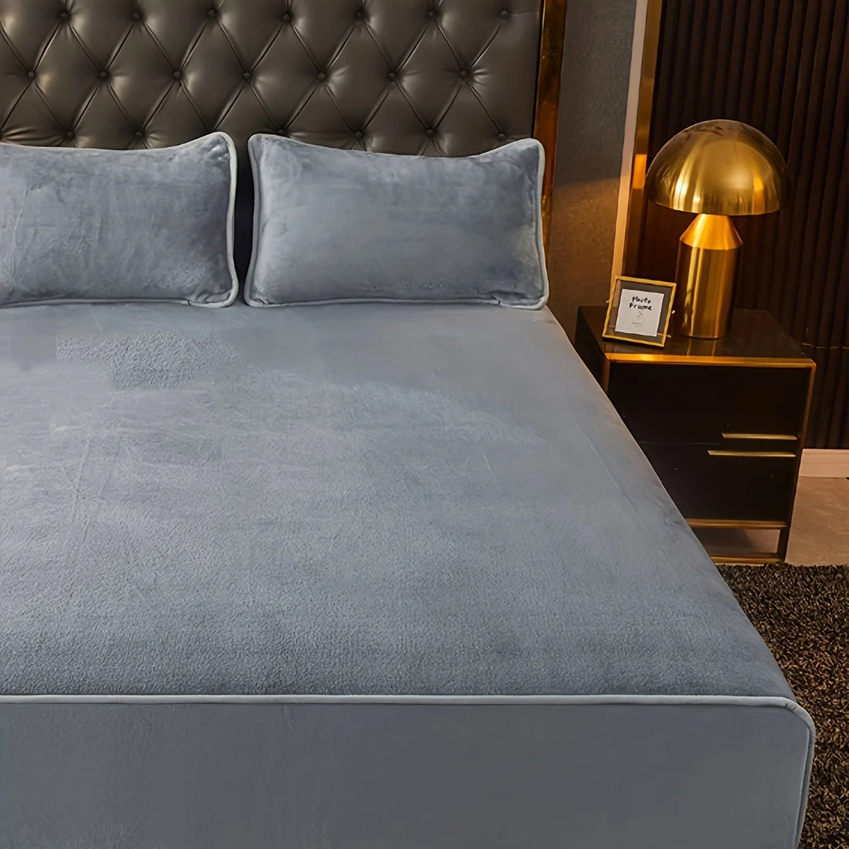 housse lit gris clair velours solide moderne adhésif oreillers 90cm 200cm polyester