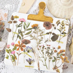 autocollants fleurs séchées multicolores vintage 40 pièces scrapbooking décoration semi transparentes