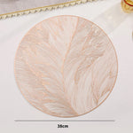 placemat moderne élégant blanc feuilles stylisées dorées résistants chaleur antidérapants accessoire cuisine