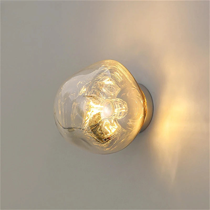 applique murale verre texturé or moderne éclairage quotidien fixée mur opacité lumière led 249