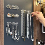 Porte-bijoux mural avec miroir pour colliers et bracelets