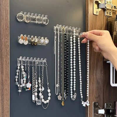 Porte-bijoux mural avec miroir pour colliers et bracelets