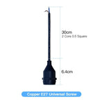 support lampe e27 noir moderne vis pvc ip67 220v 4a 10cm 20cm 30cm 50cm
