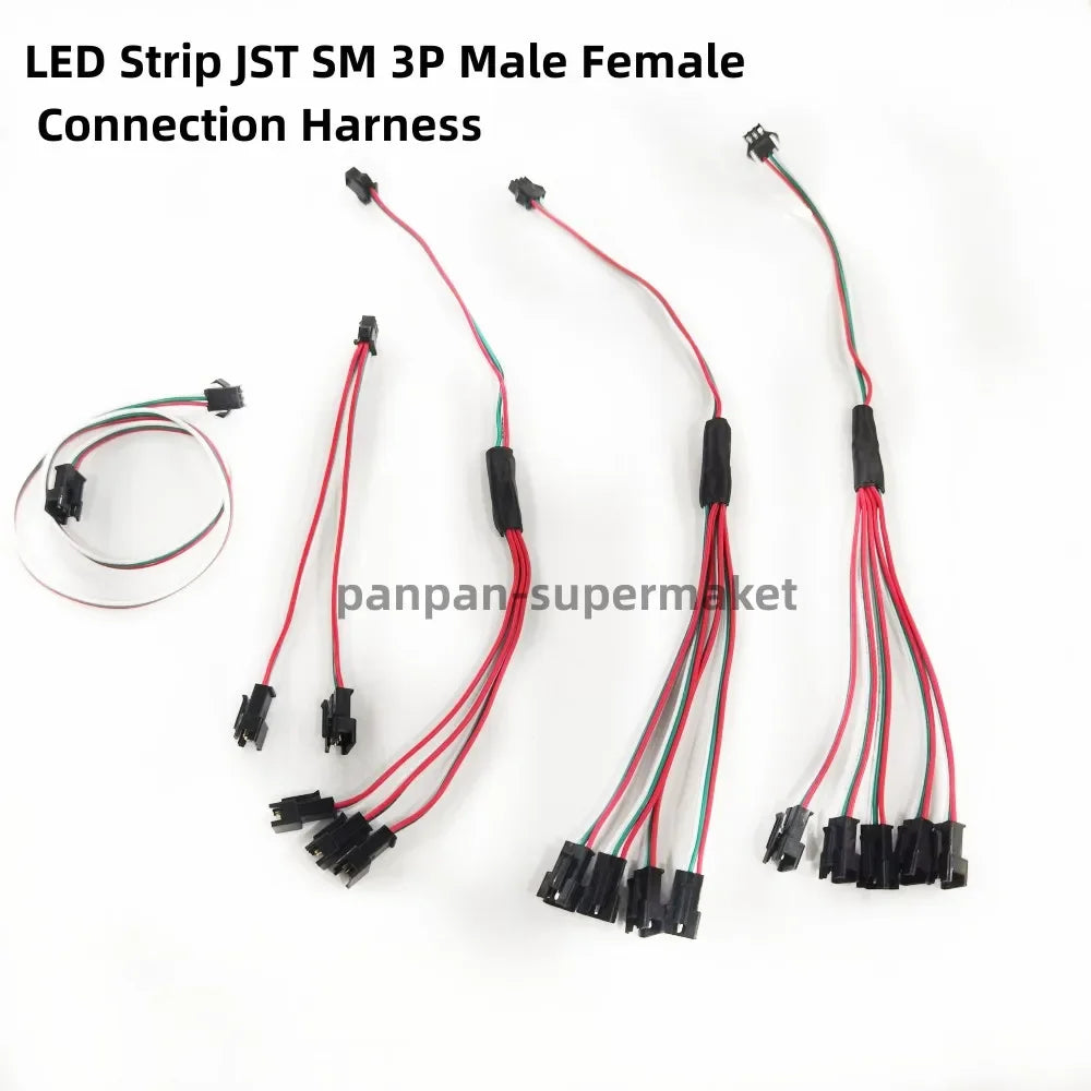 connecteur ruban led rouge vert blanc noir jst sm 3p fil cuivre cable different
