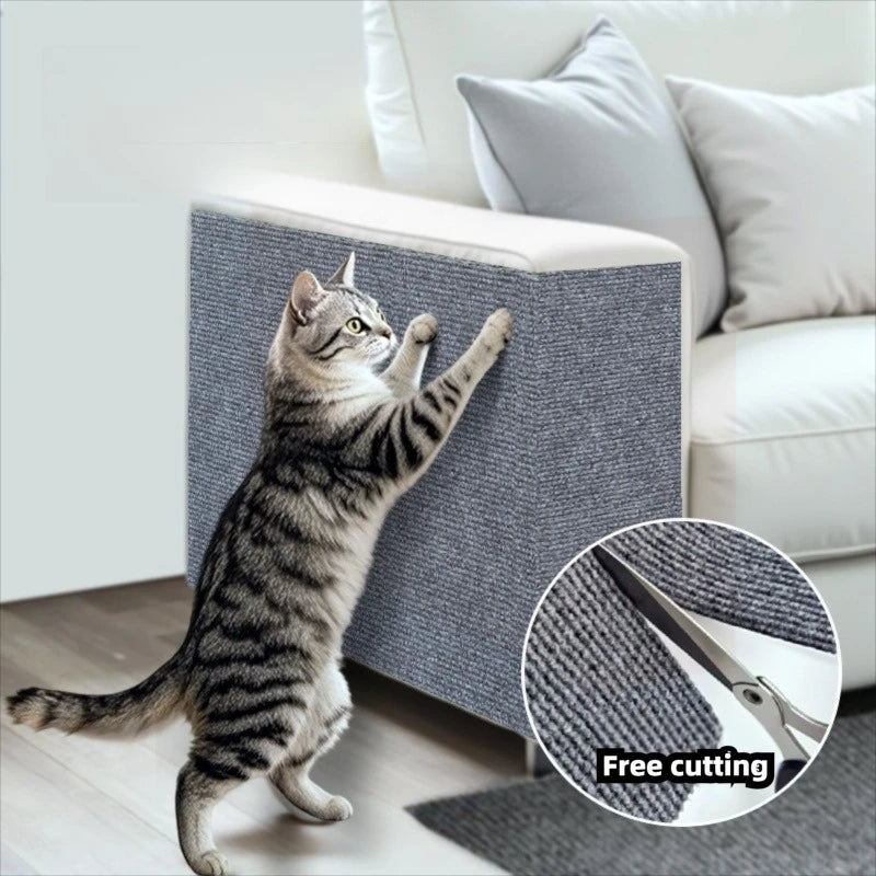 tapis anti griffure adhésif gris moderne protection angle canapé feutre texture tissée découpe facile