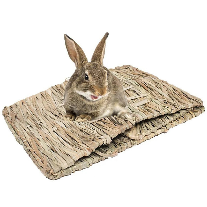 abri animal tressé naturel hamster lapin beige rustique soft bed house