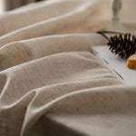 nappe rectangulaire beige franges décoration table maison mariage rustic bohème tissu coton lin