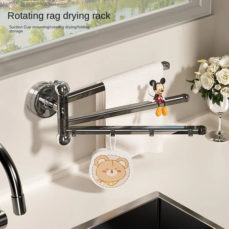 rack essuie mains rotatif transparent ours floral moderne cuisine ventilation suction cups accessoires