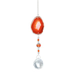 pendentif solaire agate naturelle colorées boule cristal bohème violet orange vert bleu beige