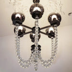 lustre moderne verre noir argenté élégant salon chambre lumière neutre chaude