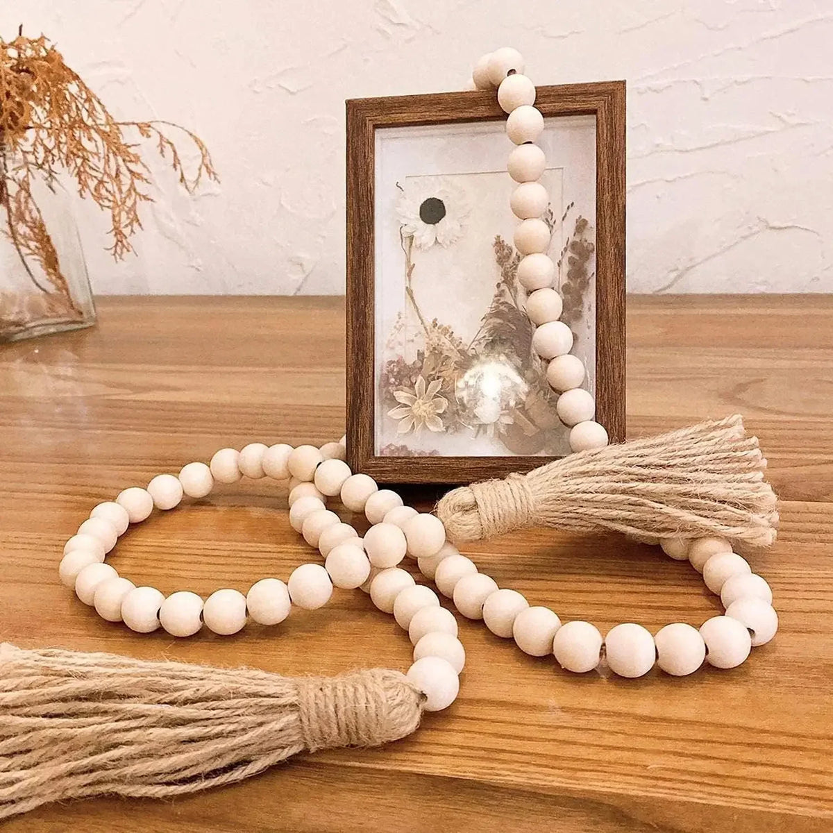 bracelet boho chic blanches frange coton naturel artisanal unique