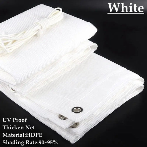 Voile d'ombrage blanc HDPE épais installée sur un balcon moderne