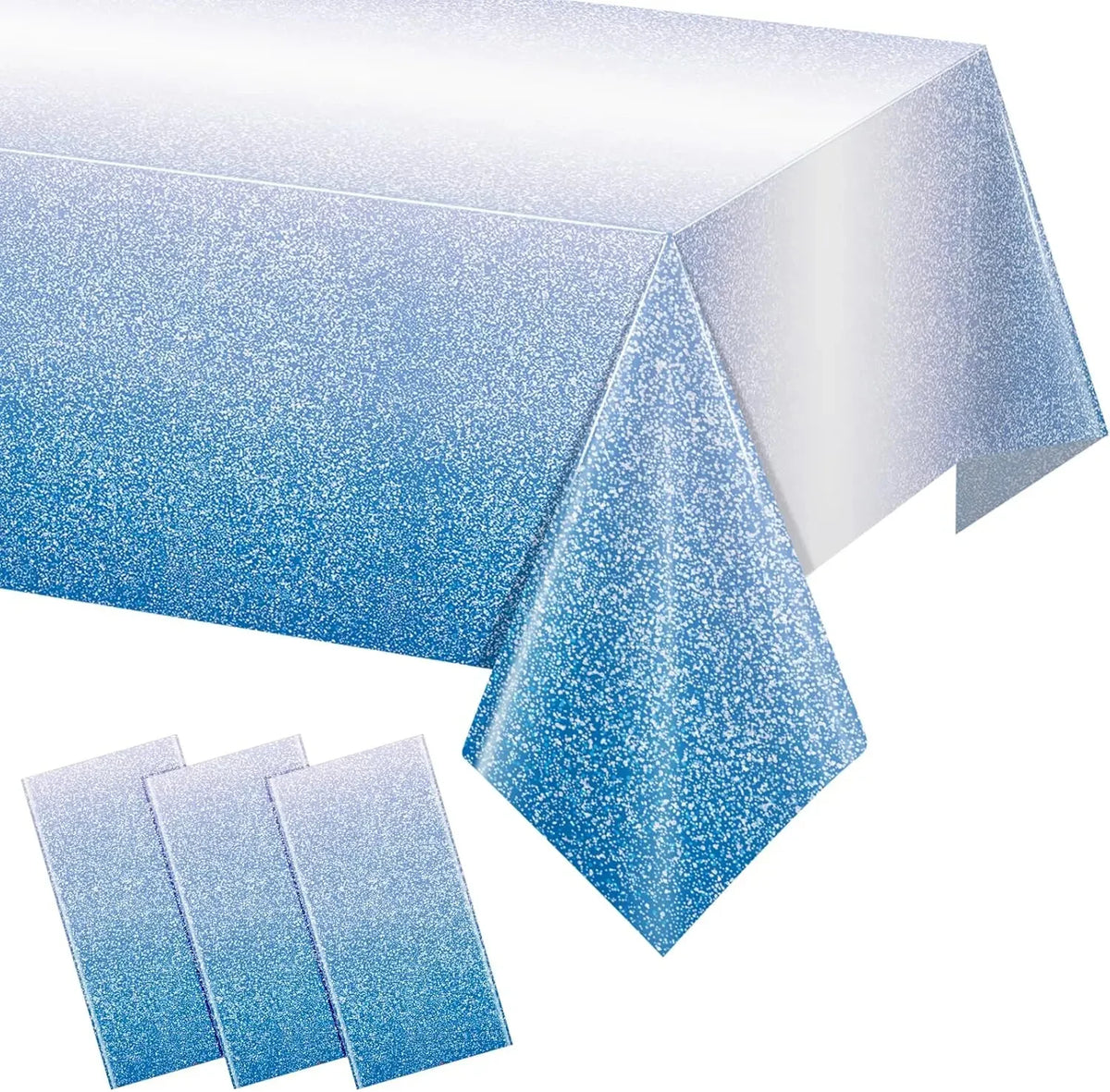 nappes pailletées bleu dégradé fêtes anniversaires mariages noëls lot plastique