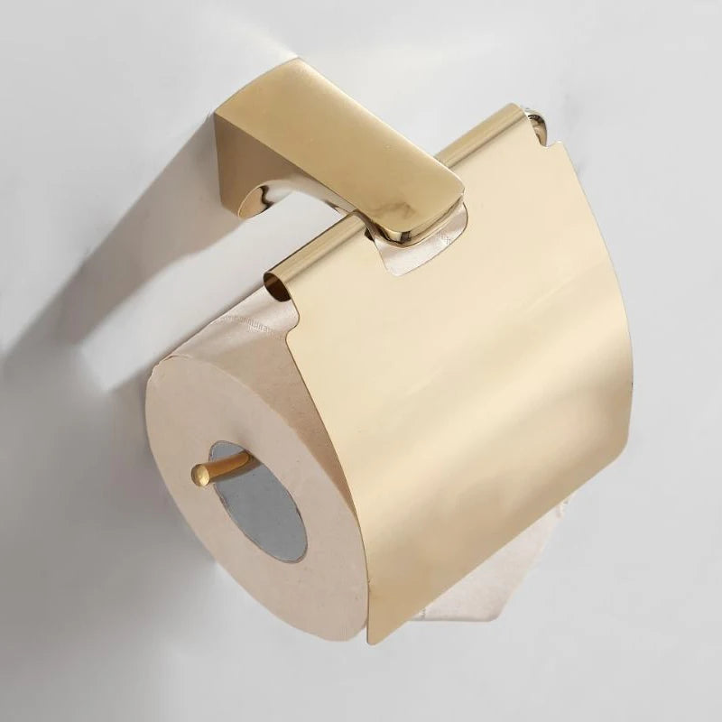 Accessoires salle bain doré moderne porte serviettes support papier toilette brosse wc 60cm