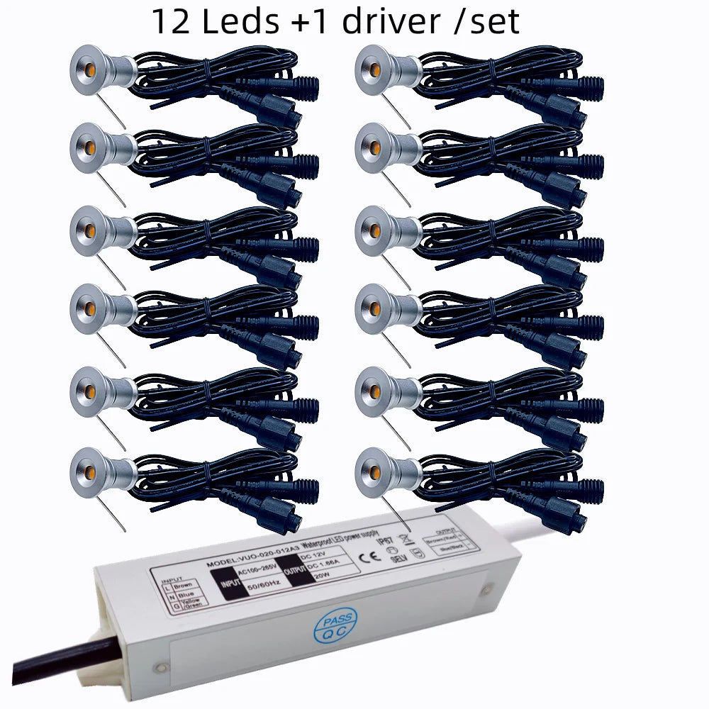 lumière led mini extérieure ip67 12v argentée moderne câble étanche