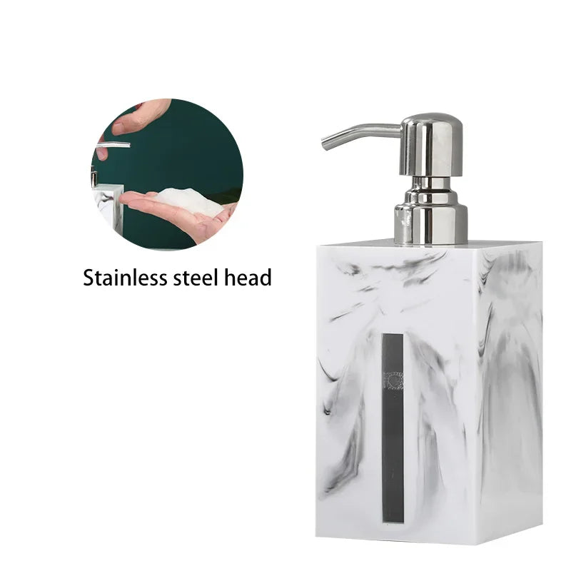 distributeur savon liquide céramique marbre blanc noir vert moderne salle bain parfum fleurs séchées
