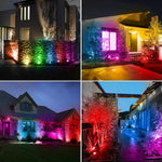 projecteur solaire led changeante ip65 étanche moderne noir matextérieur jardin fixepiquet