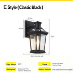 lampe murale extérieure hydrofuge bronze noir verre transparent classique fixations lumière led