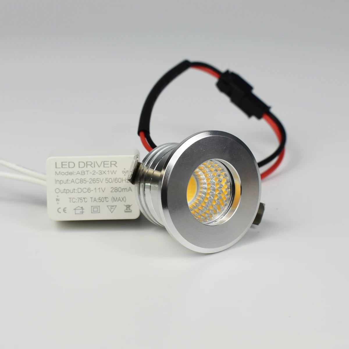 Spot LED 3W réglable blanc 4000K noir moderne clips aluminium 220V 12 mois garantie