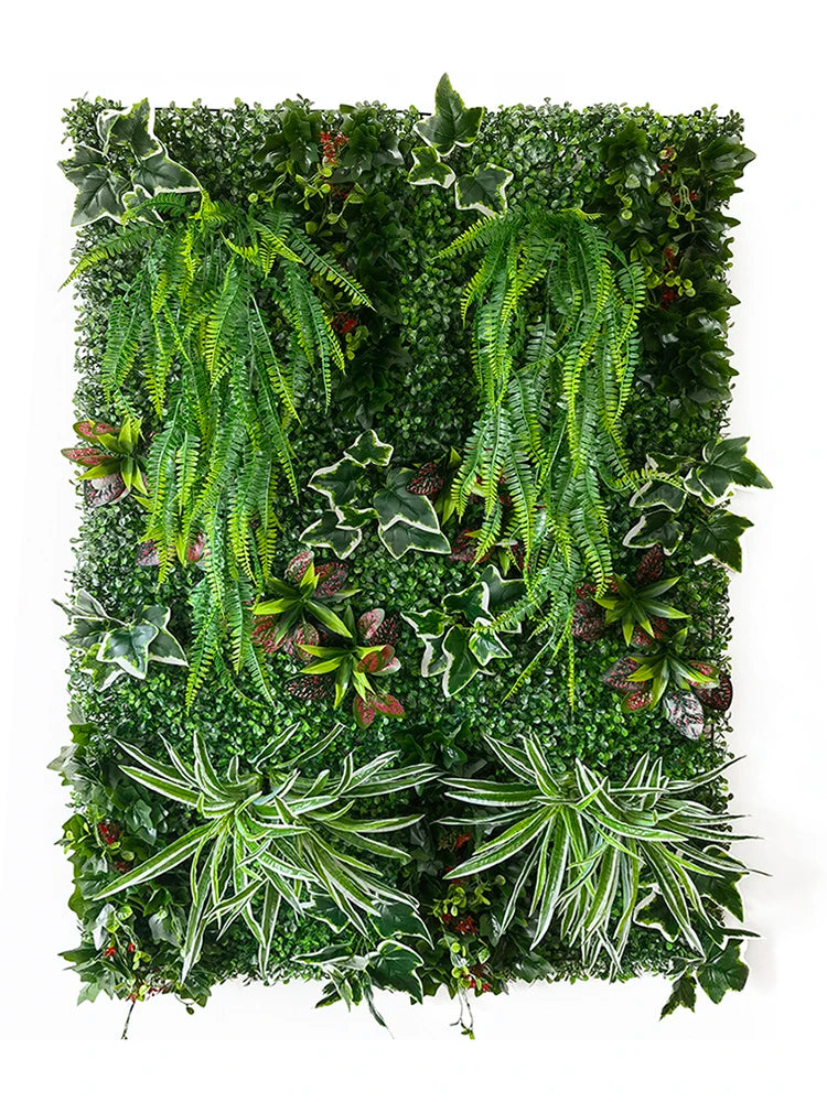 panneau mural végétal artificiel herbe feuilles naturel moderne extérieur accroché exposé vert brun different