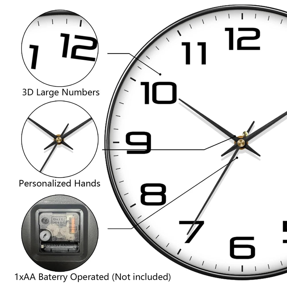 horloge murale moderne aiguille quartz blanc marron doré inch 10 inch 12 inch minimaliste