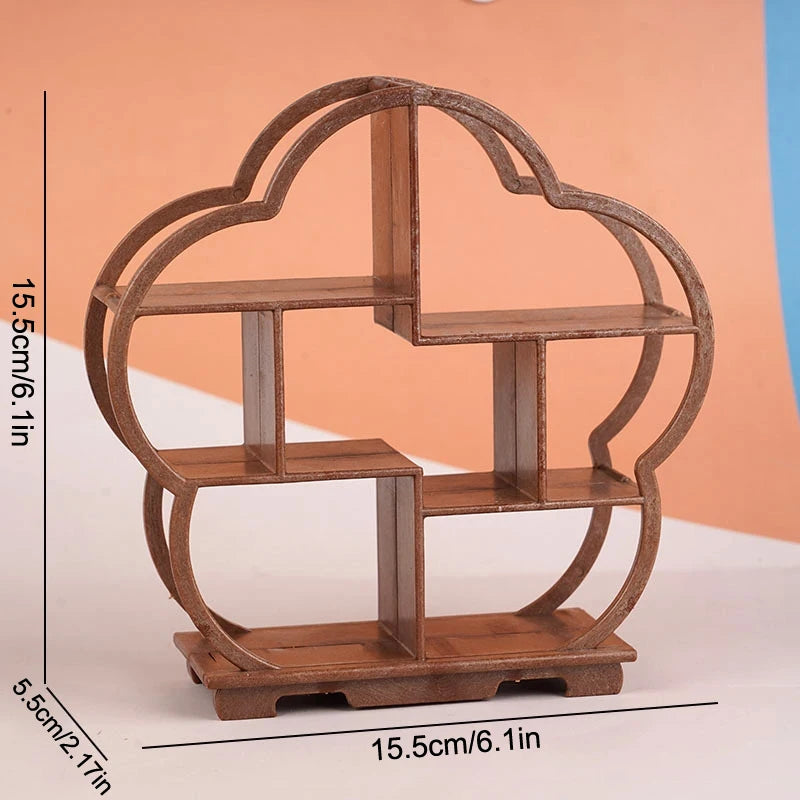 étagère bois figurines animaux gâteaux bonbons minimaliste moderne decoration intérieure brun beige naturel