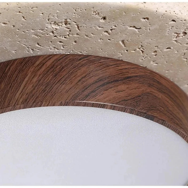 lampe moderne gris clair texture granulée bois naturel minimaliste