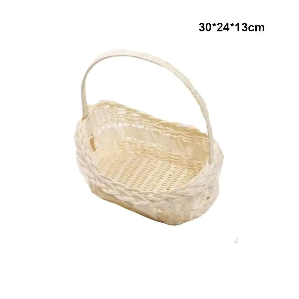 paniers tressés imitation rotin ornements dentelle rubans mariage rustique beige clair empilables utilisation multiple