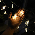 guirlande lumineuse flocons neige blancs decoration noel clips leds chambre vacances