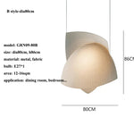 lampe suspendue moderne blanche rayures fines tissu opaque salon chambreôtel pendentif cordon assemblage