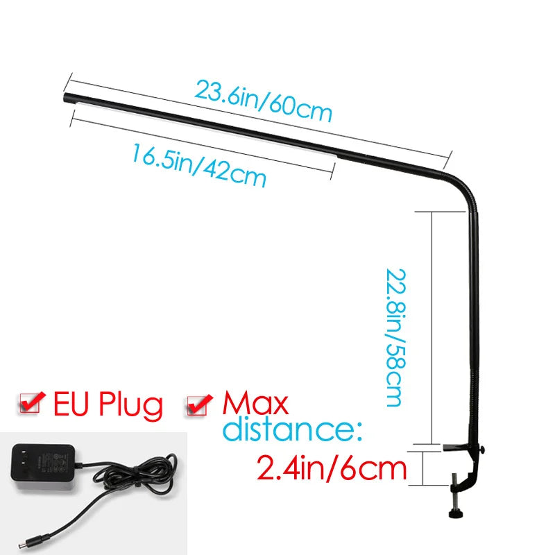 lampe led clip noir moderne sans ombre interrupteur tactile flux lumineux élevé ab