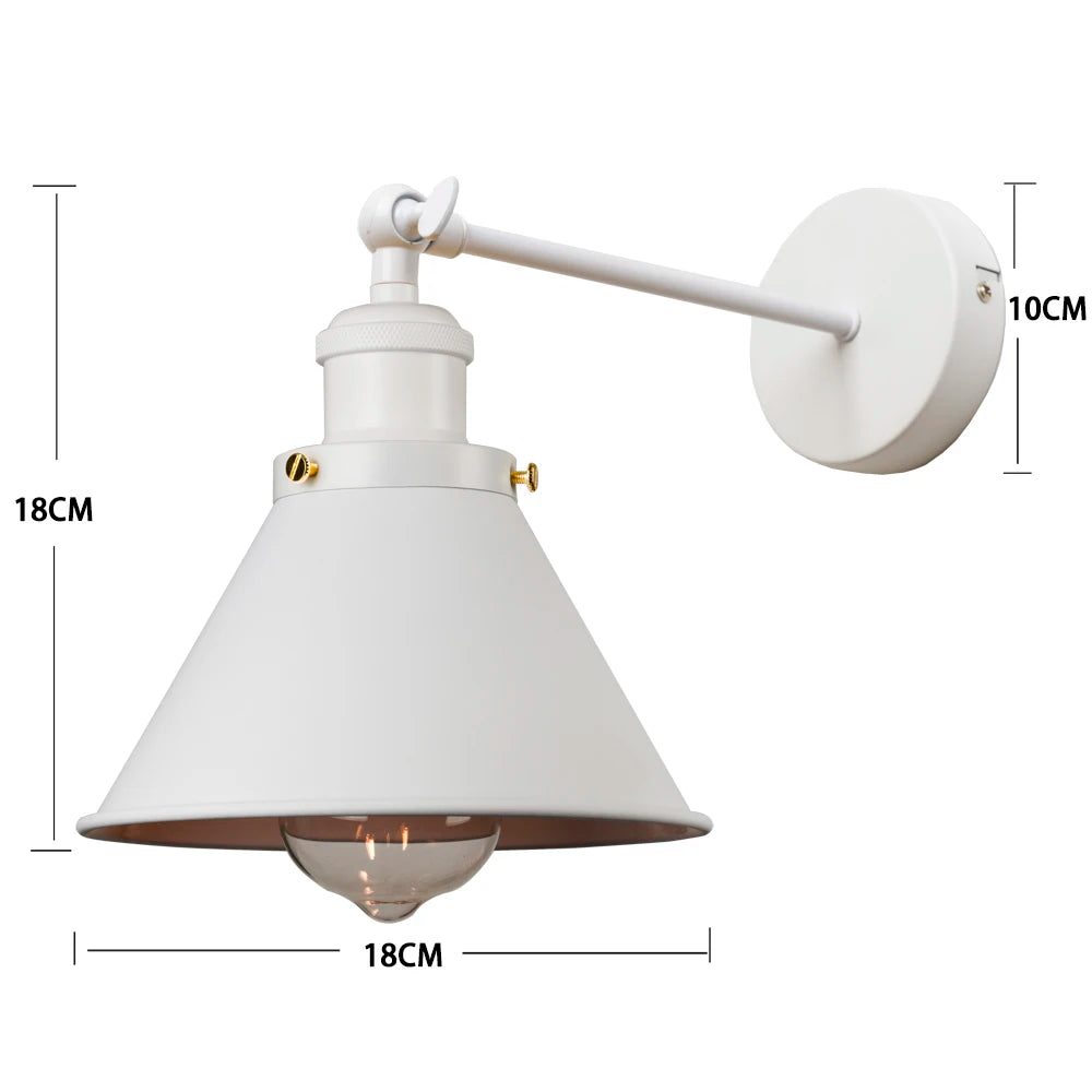 lampe murale industrielle moderne blanc doré fixée mur ampoule led étanche chambre salon