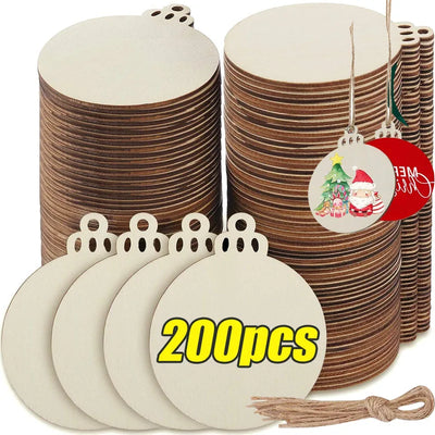 Boules de Noël en bois naturel à peindre - Kit DIY décoration