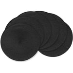placemats noirs tissés anti dérapants résistants chaleur modernes faciles nettoyer pp respectueux l'environnement