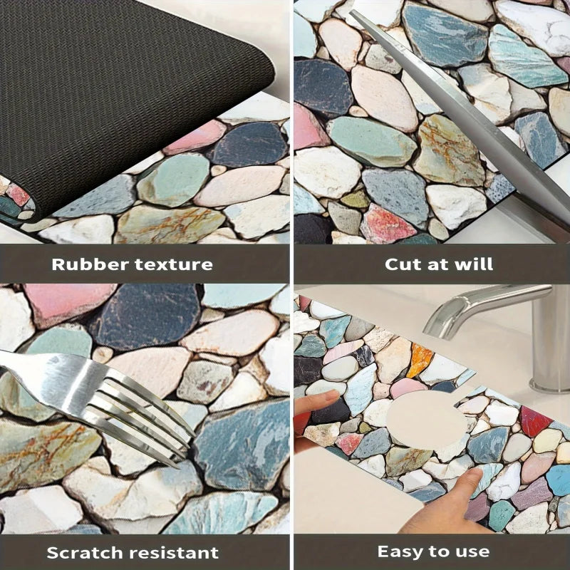 tapis cuisine multicolore moderne antidérapant rapide absorbant drainage barrière éclaboussures polyestère durable