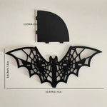 étagère murale chauve souris bois toile d'araignée gothique noir artisanat