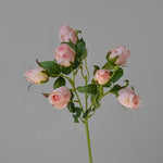 décoration intérieure bouquet roses artificielles soie transparente vase moderne blanc roseclair rosefoncé table maison